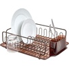 image:imageiDesign Forma Lupe Stainless Steel Metal Sink Dish Drainer Plastic Tray Kitchen Drying Rack For Glasses Silverware Bowls Plates 133 x 175 x 52 BronzeBronze