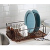 image:imageiDesign Forma Lupe Stainless Steel Metal Sink Dish Drainer Plastic Tray Kitchen Drying Rack For Glasses Silverware Bowls Plates 133 x 175 x 52 BronzeBronze