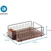image:imageiDesign Forma Lupe Stainless Steel Metal Sink Dish Drainer Plastic Tray Kitchen Drying Rack For Glasses Silverware Bowls Plates 133 x 175 x 52 BronzeBronze
