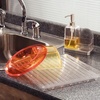 image:imageiDesign Forma Lupe Stainless Steel Metal Sink Dish Drainer Plastic Tray Kitchen Drying Rack For Glasses Silverware Bowls Plates 133 x 175 x 52 BronzeDrainboard