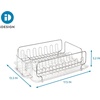 image:imageiDesign Forma Lupe Stainless Steel Metal Sink Dish Drainer Plastic Tray Kitchen Drying Rack For Glasses Silverware Bowls Plates 133 x 175 x 52 BronzeStainless