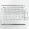 image:imageiDesign Forma Lupe Stainless Steel Metal Sink Dish Drainer Plastic Tray Kitchen Drying Rack For Glasses Silverware Bowls Plates 133 x 175 x 52 BronzeStainless
