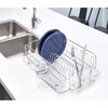 image:imageiDesign Forma Lupe Stainless Steel Metal Sink Dish Drainer Plastic Tray Kitchen Drying Rack For Glasses Silverware Bowls Plates 133 x 175 x 52 BronzeStainless