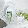 image:imageiDesign Forma Lupe Stainless Steel Metal Sink Dish Drainer Plastic Tray Kitchen Drying Rack For Glasses Silverware Bowls Plates 133 x 175 x 52 BronzeStainless