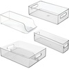 image:imageiDesign Fridge Storage Bin Set with a Soda Can Dispenser Set of 4  Clear  Made in USABin Set