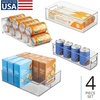 image:imageiDesign Fridge Storage Bin Set with a Soda Can Dispenser Set of 4  Clear  Made in USABin Set