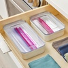 image:imageiDesign Gallon Bag Organizer ClearWhite  Plastic Food Storage Bag Holder For Kitchen DrawerGallon Bag Holder