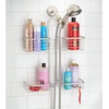 image:imageiDesign Hanging Handheld Shower Hose Caddy Chrome  Storage for Shampoo Conditioner Body WashSatin