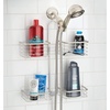 image:imageiDesign Hanging Handheld Shower Hose Caddy Chrome  Storage for Shampoo Conditioner Body WashSatin