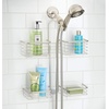 image:imageiDesign Hanging Handheld Shower Hose Caddy Chrome  Storage for Shampoo Conditioner Body WashSatin