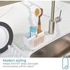 image:imageiDesign Kitchen Sink Caddy for Countertop White  Sponge Holder Drain Spout472 L x 6 W x 28 H
