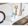 image:imageiDesign Kitchen Sink Caddy for Countertop White  Sponge Holder Drain Spout472 L x 6 W x 28 H