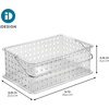 image:imageiDesign Large Stackable Shower Caddy Basket Clear  For Bathroom or College Dorm Made in USAPack of 3
