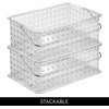 image:imageiDesign Large Stackable Shower Caddy Basket Clear  For Bathroom or College Dorm Made in USAPack of 3