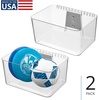 image:imageiDesign Large Wallspace OpenFront Bin Set of 2 ClearCharcoal  WallMounted Storage BinClearCharcoal Bin