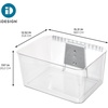 image:imageiDesign Large Wallspace OpenFront Bin Set of 2 ClearCharcoal  WallMounted Storage BinClearCharcoal Bin