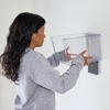 image:imageiDesign Large Wallspace OpenFront Bin Set of 2 ClearCharcoal  WallMounted Storage BinClearCharcoal Bin