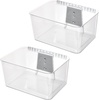 image:imageiDesign Large Wallspace OpenFront Bin Set of 2 ClearCharcoal  WallMounted Storage BinClearCharcoal Bin