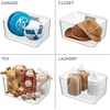 image:imageiDesign Large Wallspace OpenFront Bin Set of 2 ClearCharcoal  WallMounted Storage BinClearCharcoal Bin