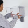 image:imageiDesign Large Wallspace OpenFront Bin Set of 2 ClearCharcoal  WallMounted Storage BinClearCharcoal OpenFront Bin