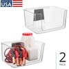 image:imageiDesign Large Wallspace OpenFront Bin Set of 2 ClearCharcoal  WallMounted Storage BinClearCharcoal OpenFront Bin