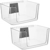 image:imageiDesign Large Wallspace OpenFront Bin Set of 2 ClearCharcoal  WallMounted Storage BinClearCharcoal OpenFront Bin