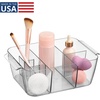 image:imageiDesign Makeup Organizer Set of 2 Clear  For Countertop or Vanity Storage for Cosmetics and ToiletriesPack of 1