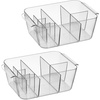 image:imageiDesign Makeup Organizer Set of 2 Clear  For Countertop or Vanity Storage for Cosmetics and ToiletriesPack of 2