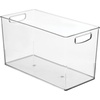 image:imageiDesign Pantry Bin with Handles Clear  Kitchen Storage For Cabinets For Pantry For FridgePack of 1