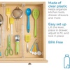 image:imageiDesign Plastic Adjustable Deep Drawer Divider Kitchen Dresser Desk Bathroom and More The Linus Collection  Set of 2 Expandable 1325  2075 Clear  Expandable 1325x410x125 ClearPack of 1