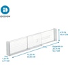 image:imageiDesign Plastic Adjustable Deep Drawer Divider Kitchen Dresser Desk Bathroom and More The Linus Collection  Set of 2 Expandable 1325  2075 Clear  Expandable 1325x410x125 ClearPack of 1