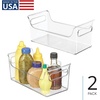 image:imageiDesign Plastic Condiment Organizer with Handles Clear  For Fridge Made in USAPack of 2