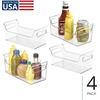 image:imageiDesign Plastic Condiment Organizer with Handles Clear  For Fridge Made in USAPack of 4
