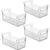 image:imageiDesign Plastic Condiment Organizer with Handles Clear  For Fridge Made in USAPack of 4
