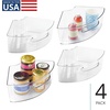 image:imageiDesign Plastic Lazy Susan Cabinet Storage Bin 14 Wedge Container for Kitchen Pantry Counter BPAFree 125 in x 675in x 4in Set of 4 Clear4