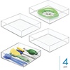 image:imageiDesign Plastic Makeup Drawer Organizer Tray Set of 2 Clear  Vanity Organizer Desk Drawer OrganizerPack of 4