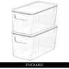 image:imageiDesign Plastic Pantry Bin with Lid and Handles ClearMarshmallow White  Set of 3Pack of 3