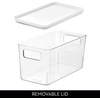 image:imageiDesign Plastic Pantry Bin with Lid and Handles ClearMarshmallow White  Set of 3Pack of 3