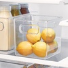 image:imageiDesign Plastic Pantry Storage Organizer Bin 6 x 6 x 6  Easy Grip Handles Kitchen Storage Freezer and Fridge Organizer ClearPack of 2