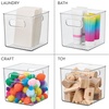 image:imageiDesign Plastic Pantry Storage Organizer Bin 6 x 6 x 6  Easy Grip Handles Kitchen Storage Freezer and Fridge Organizer ClearPack of 2