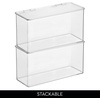 image:imageiDesign Plastic Stackable HingedLid Storage Box  Set of 2  Clear  Pantry or Kitchen Use6 x 135 x 7