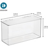image:imageiDesign Plastic Stackable HingedLid Storage Box  Set of 2  Clear  Pantry or Kitchen Use6 x 135 x 7