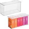 image:imageiDesign Plastic Stackable HingedLid Storage Box  Set of 2  Clear  Pantry or Kitchen Use6 x 135 x 7
