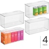 image:imageiDesign Plastic Stackable HingedLid Storage Box  Set of 2  Clear  Pantry or Kitchen Use6 x 135 x 7
