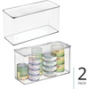 image:imageiDesign Plastic Stackable HingedLid Storage Box  Set of 2  Clear  Pantry or Kitchen Use6 x 135 x 7