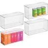 image:imageiDesign Plastic Stackable HingedLid Storage Box  Set of 2  Clear  Pantry or Kitchen Use6 x 135 x 7