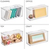 image:imageiDesign Plastic Stackable HingedLid Storage Box  Set of 2  Clear  Pantry or Kitchen Use6 x 135 x 7