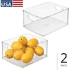 image:imageiDesign Plastic Stackable Kitchen Cabinet Storage Bin Clear  With Handles Pantry OrganizerMedium