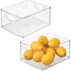 image:imageiDesign Plastic Stackable Kitchen Cabinet Storage Bin Clear  With Handles Pantry OrganizerMedium