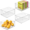 image:imageiDesign Plastic Stackable Kitchen Cabinet Storage Bin Clear  With Handles Pantry OrganizerMedium
